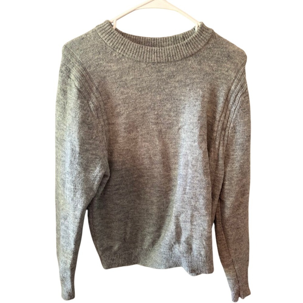 A New Day Womens Small Gray Crewneck Pullover Ribbed Knit Sweater Heathered Gray
